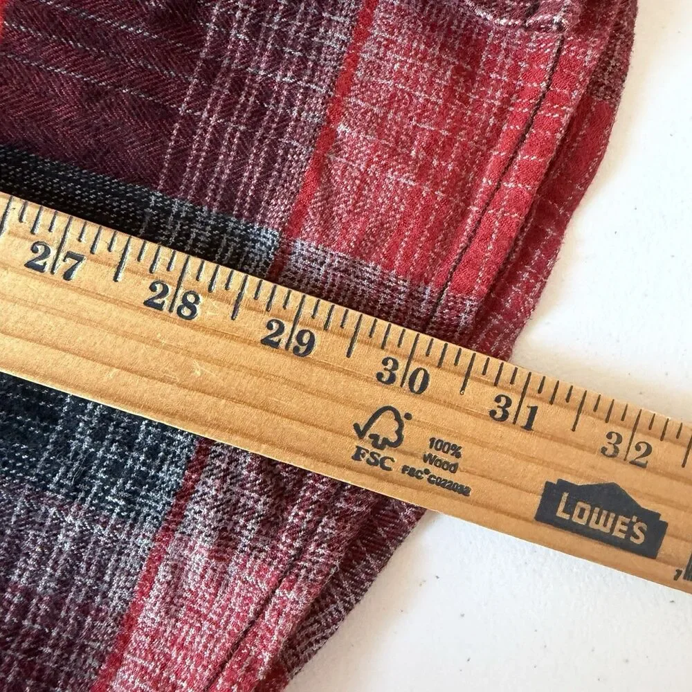 The North Face Arroyo Flannel Shirt Mens Large Red Black Plaid Heavyweight